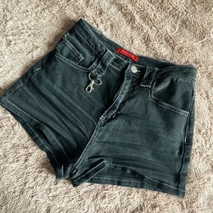 Black White Stitch Shorts